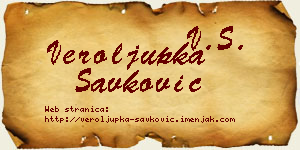 Veroljupka Savković vizit kartica